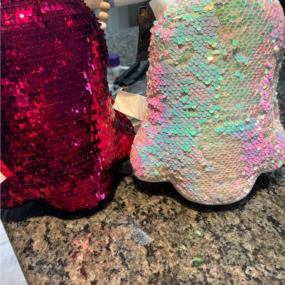 Christian Siriano set of TWO sequins ghost pillows. NWT